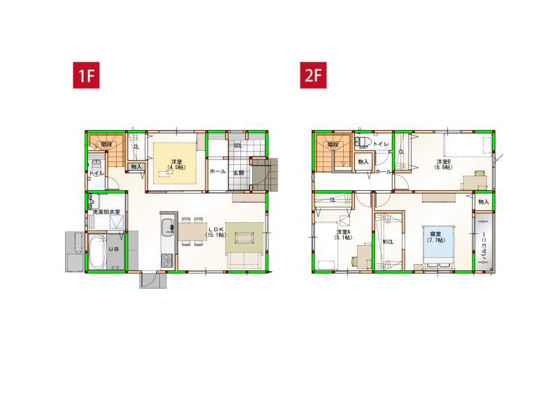 家事ラク導線で水回りを一まとめ♪丁度いいコンパクトハウスで日々の生活を楽に快適にサポートします♪ ※画像はイメージです。