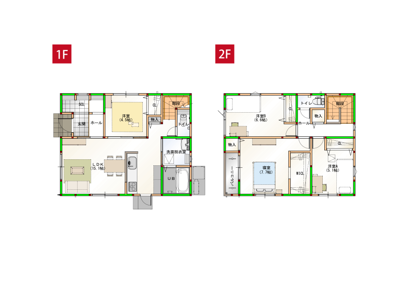 家事ラク導線で水回りを一まとめ♪丁度いいコンパクトハウスで日々の生活を楽に快適にサポートします♪ ※画像はイメージです。