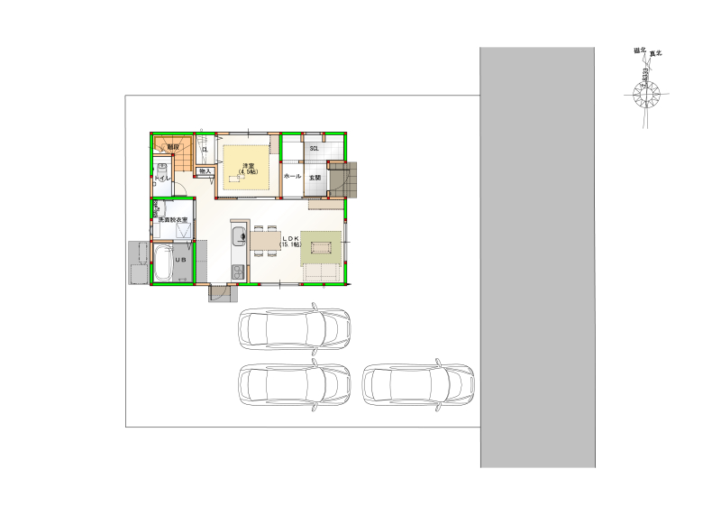 【頭金・ボーナス払い0円】高松市国分寺町建売⑦【建築中物件限定！リビングエアコン特典付き】　新築　4LDK　☆国分寺南部小学校まで　徒歩10分☆